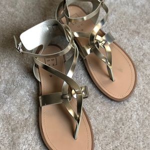 Gold Flat Gladiator Style Sandal